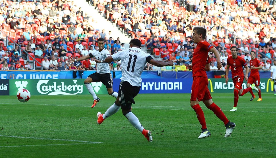 Serge Gnabry scored for Germany Under-21s against the Czech Republic