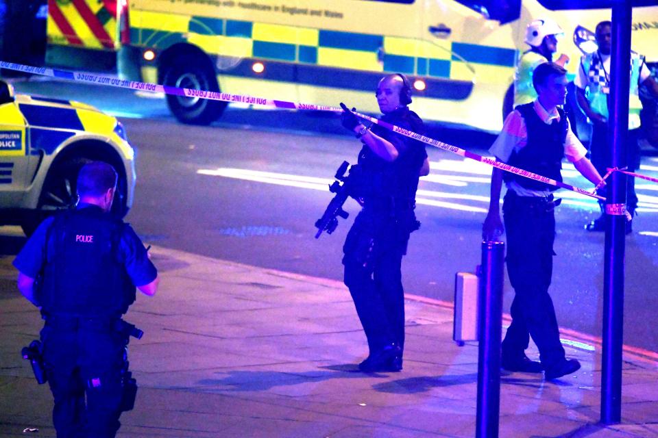  Armed cops raced to the scene within minutes of the chaos unfolding shortly after midnight on Sunday