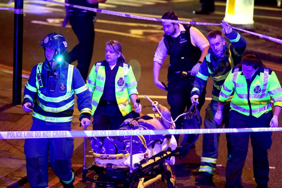  Emergency services tended to the injured after the 12:20am attack in Finsbury Park on Monday morning