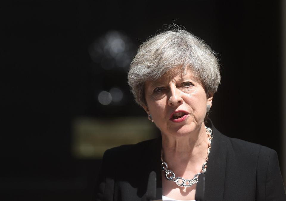  Theresa May gave a statement outside No 10 this morning where she condemned the 'sickening' attack