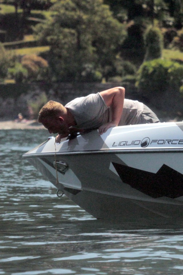 The 29-year-old stuck his fingers down his throat and vomited after a trip on a speedboat