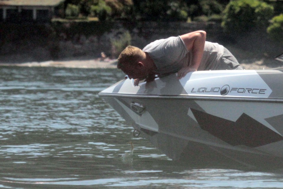 The former England U21 star had been wakeboarding with his girlfriend