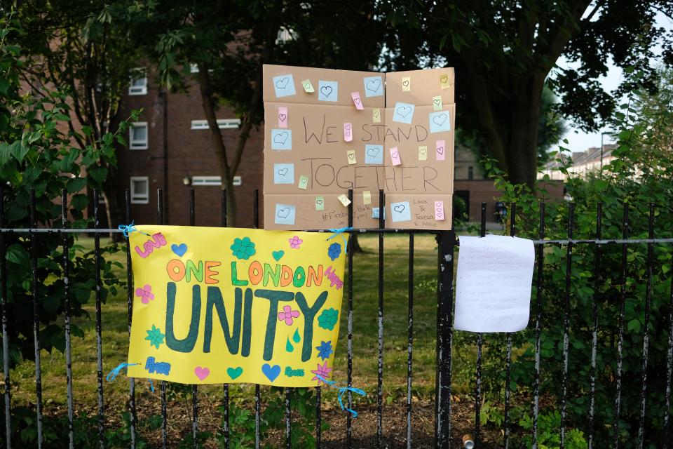  Messages of support have been left outside Finsbury Park Mosque in the wake of the tragedy