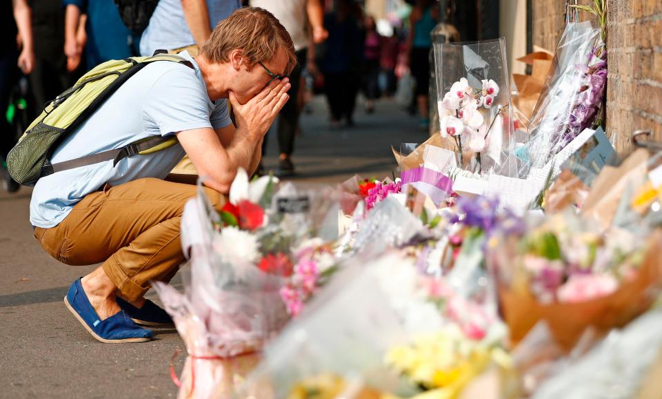  Flowers and tributes have been left in Finsbury Park, North London following the attack