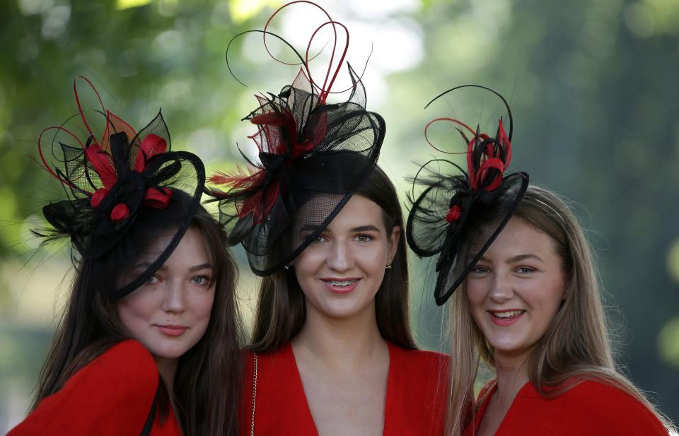  Despite the high security presence, punters appeared in high-spirits as they prepared for their day of racing