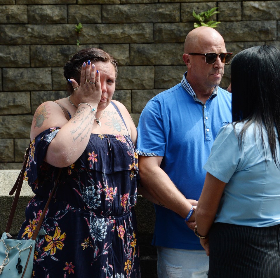 Her mum breaks down as she arrives for her daughter’s funeral after she was killed in a terror attack