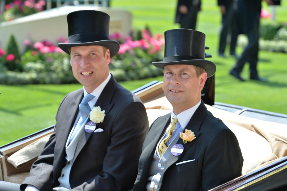  Looking dapper, Prince William sat next to Prince Edward in their horse drawn carriage