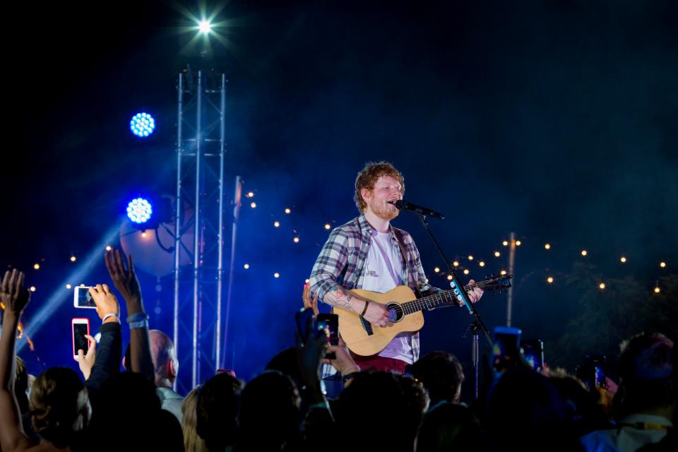  Ed Sheeran belted out his famous tunes in front of a captivated Cannes crowd