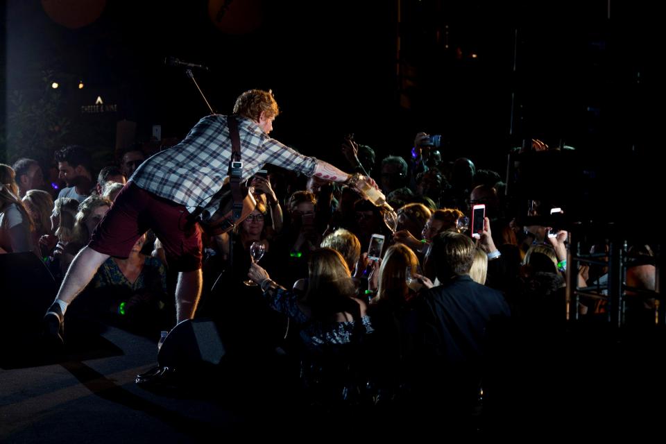  The cheeky singer made sure everyone stayed hydrated