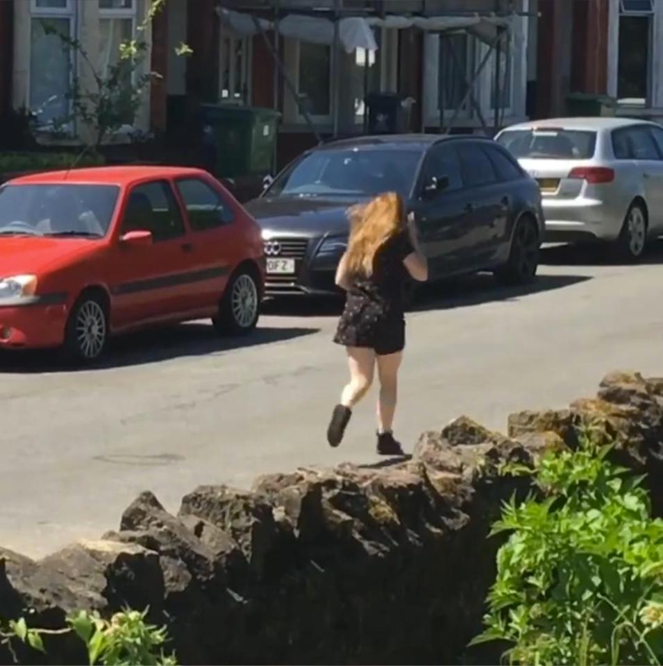  She dumped the rock in a garden and then ran away in Cardiff, Wales