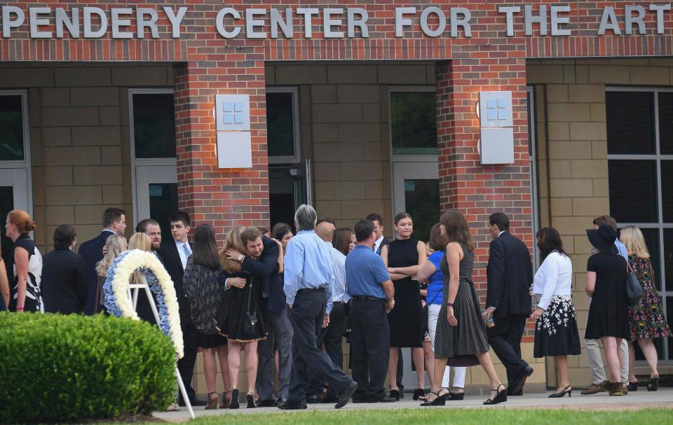  Friends and family came to pay their respects at Otto's old High School in Wyoming, on the outskirts of Cincinnati