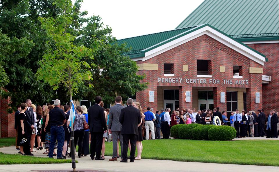  Mourners gathered at Wyoming High School in Cincinnati to say goodbye to the ex-pupil