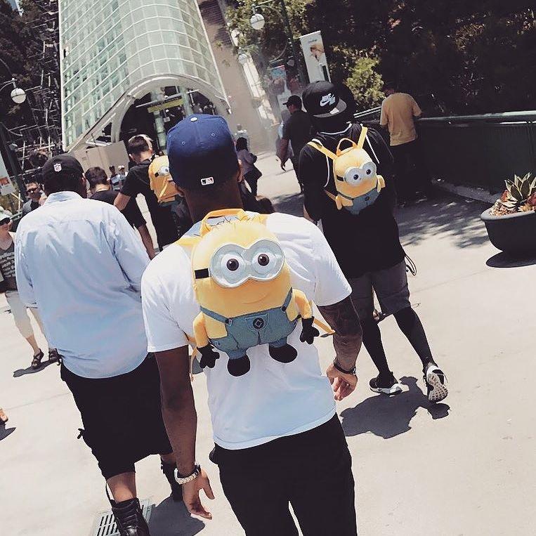  Along with Samuel Umtiti, they bought Minions rucksacks for some bizarre reason