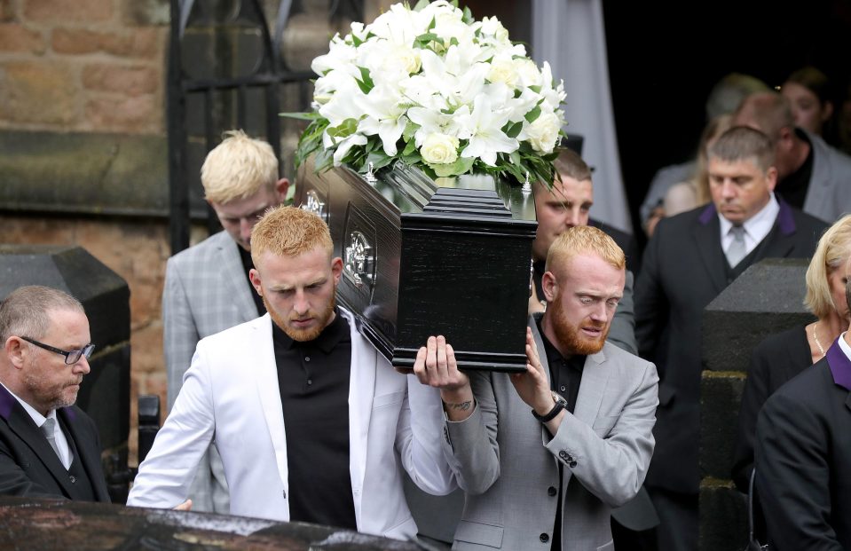 The funeral cortege of Manchester attack victim Alison Howe leaves St Anne's Church