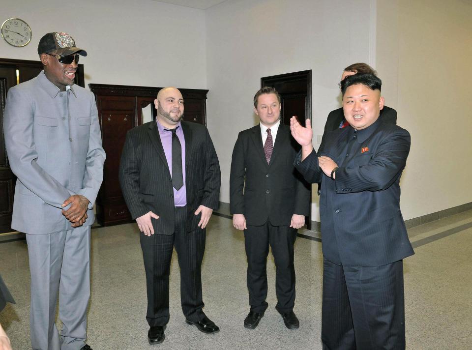  Oddball former NBA star Dennis Rodman has struck up a bizarre friendship with North Korean dictator Kim Jong-un (pictured on a previous visit)