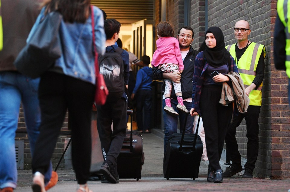 Families with young children were evacuated to temporary accommodation