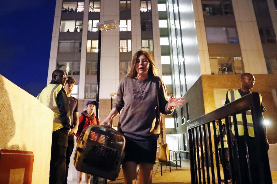  Residents leave Camden's Chalcots Estate following fears over the cladding used on London tower blocks