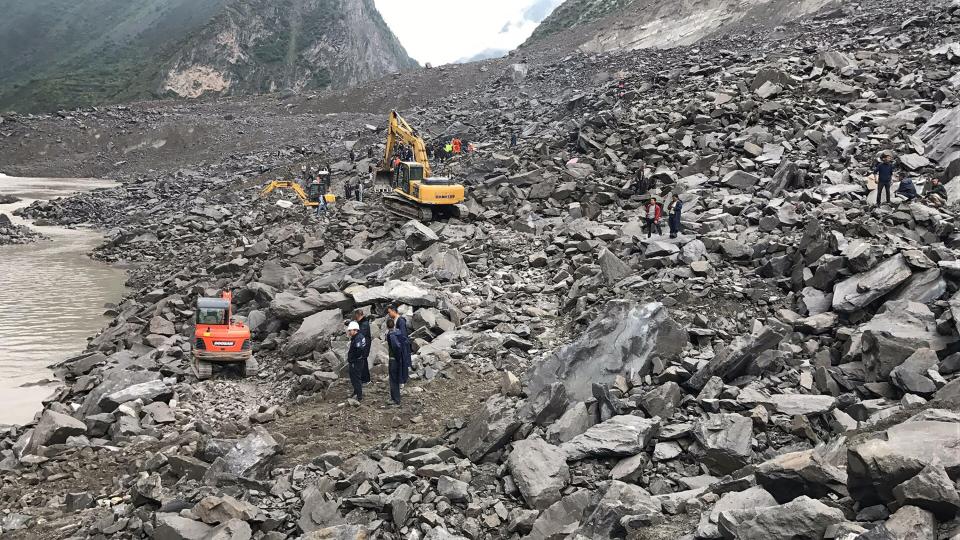  Massive slabs of rock crashed into homes in the village of Xinmo