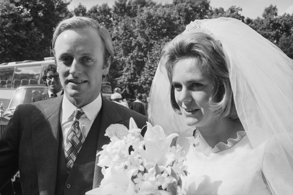 The then Camilla Shand marries Major Andrew Parker-Bowles in 1973