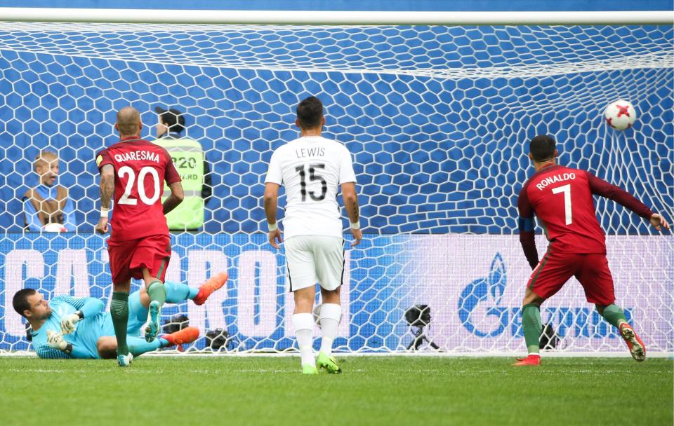  Cristiano Ronaldo scores against New Zealand to help set up a semi-final against Chile