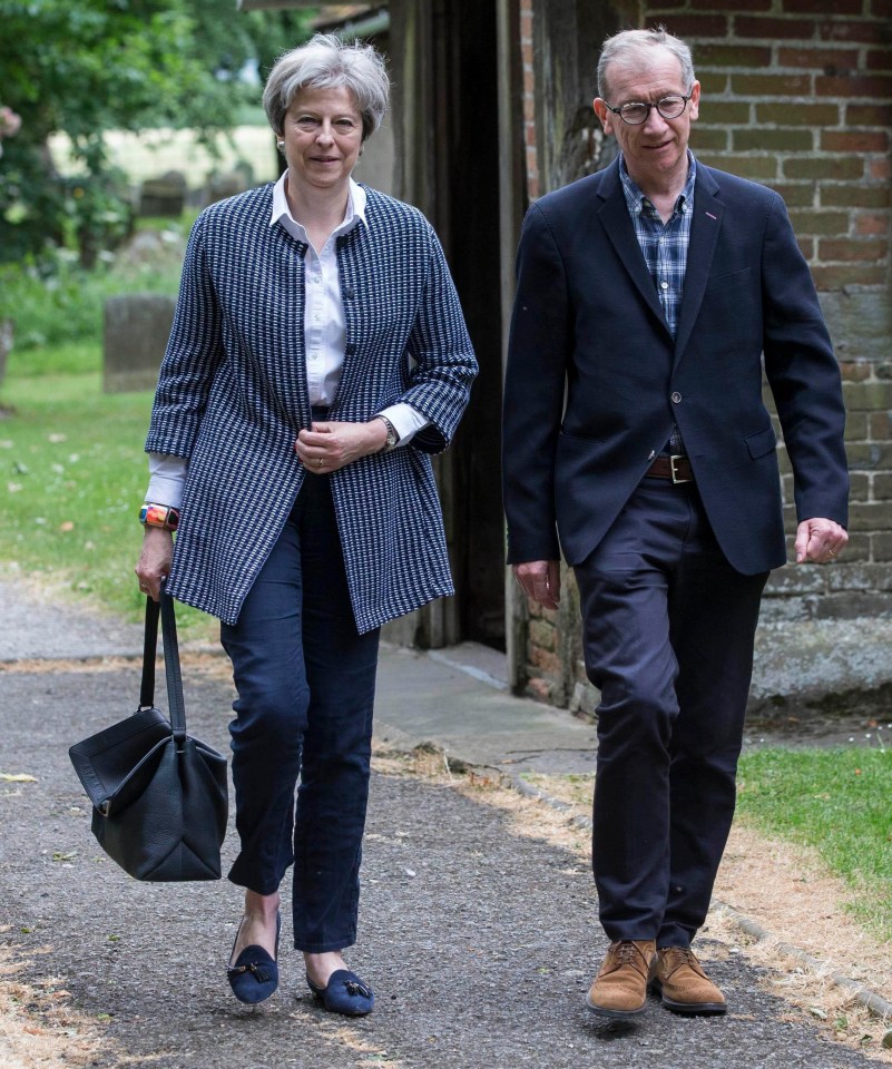 Theresa and Philip May at church