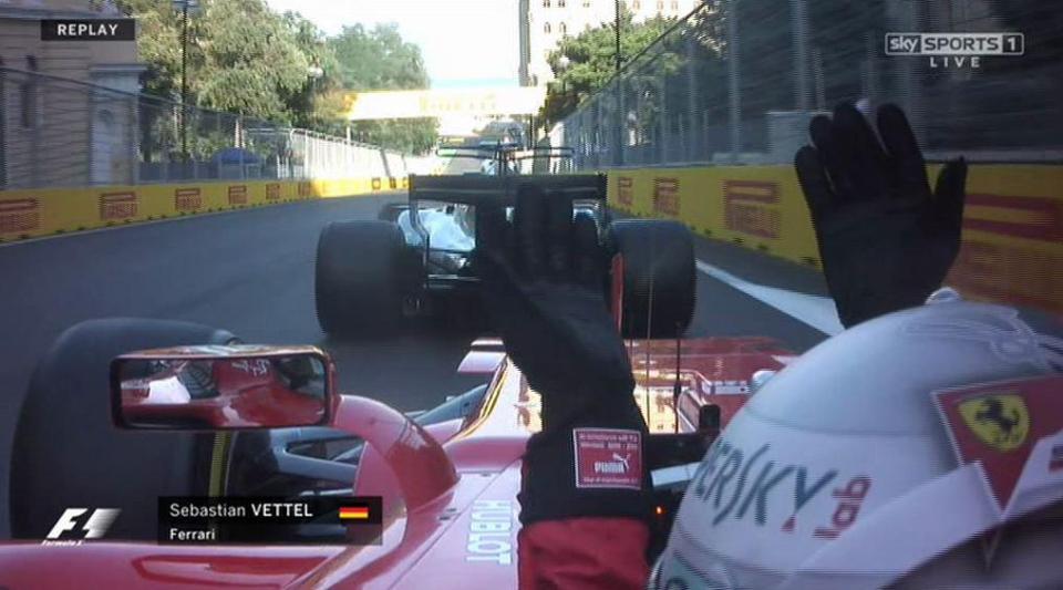  Vettel drove into Hamilton's car twice during the Azerbaijan Grand Prix