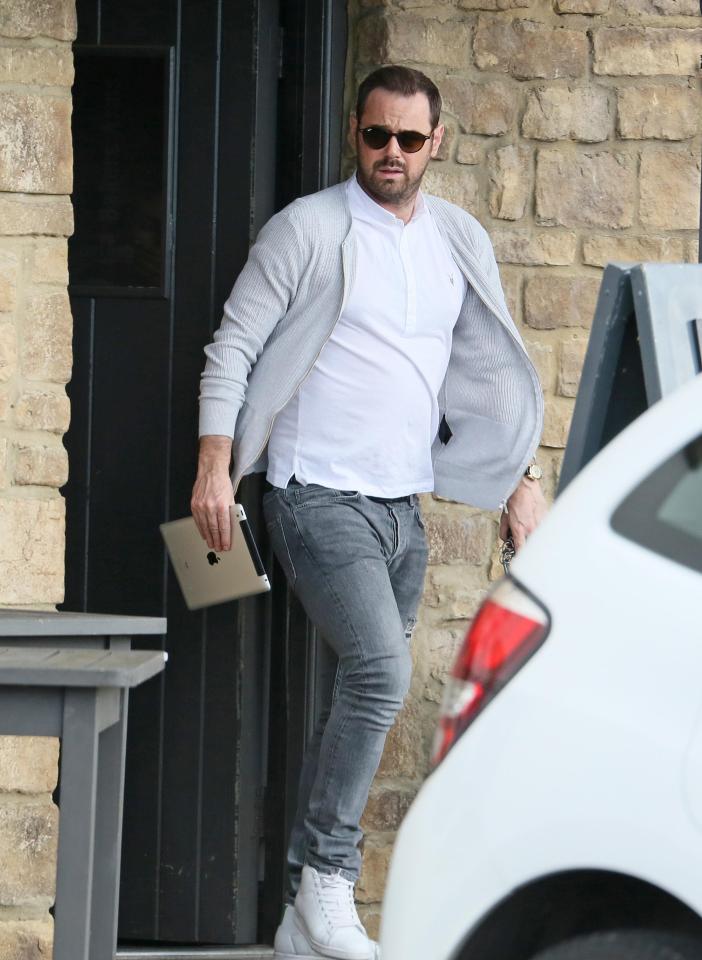  Danny Dyer was pictured leaving an Essex pub hours after it was revealed he cheated on wife Joanne Mas with Sarah Harding in 2012