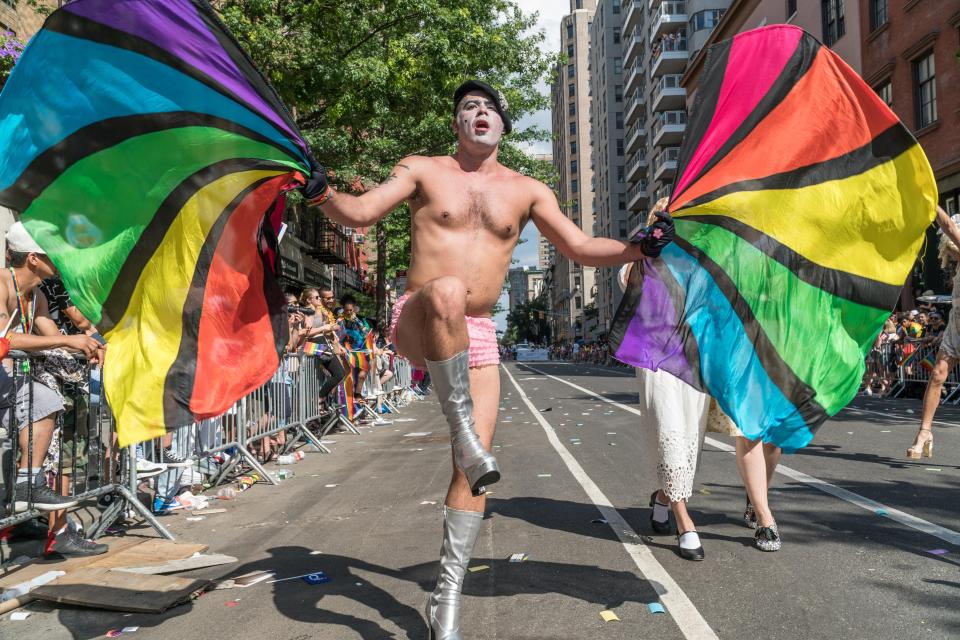  New York was a sea of colour and costumes today