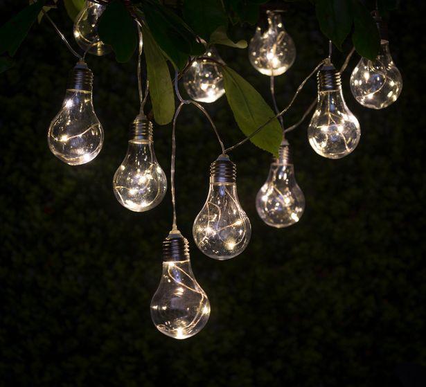 Pick up your own string of lights and transform your garden from under ten pounds from shops such as B&M