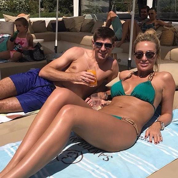  Steven Gerrard and wife Alex relax in Ibiza as they enjoy a family holiday