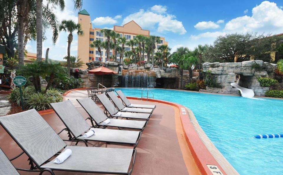  A 14-night stay at the Radisson Resort Orlando with flights and transfers this November costs from £699pp based on four people sharing