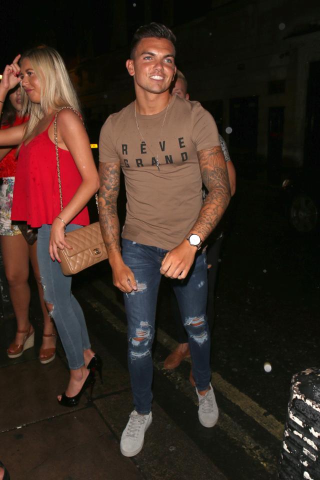  Sam Gowland arrives for the evening at DSTRKT