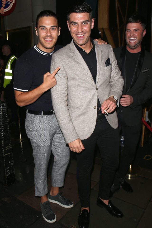  Towie boys Jon and Chris Clark looked to be in good spirits as they arrived for the evening