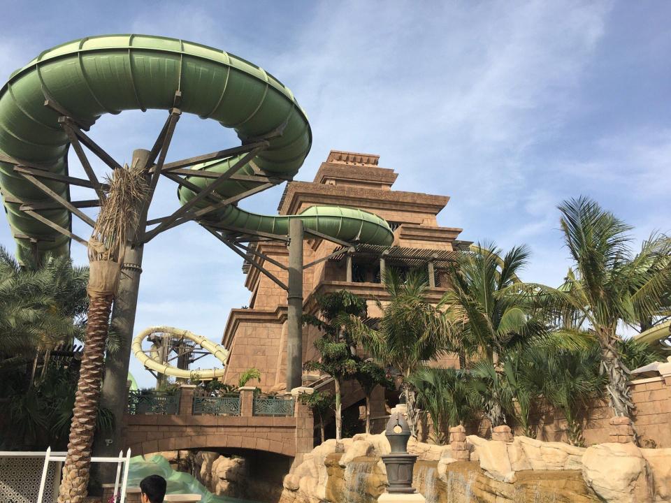  Aquaventure in Dubai is an huge attraction famous for its shark-filled lagoons