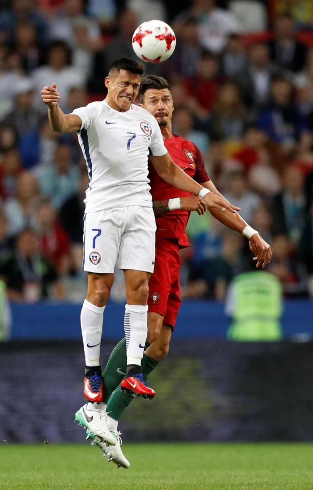  Alexis Sanchez struggled to show his magic in the first half against Portugal in the Confederations Cup semi-final