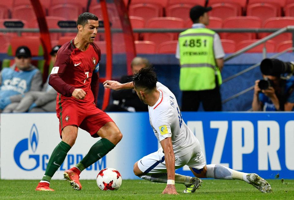  Real Madrid star Cristiano Ronaldo produced one moment of quality with a delightful cross early on in the opening period