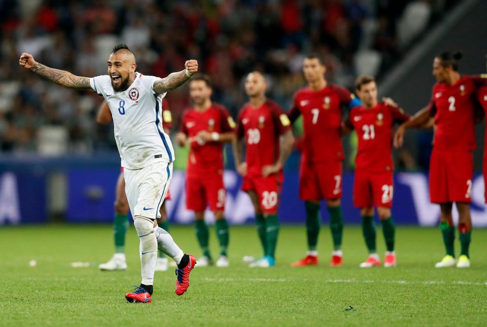  Bayern Munich midfielder celebrates after the match as his country beat Portugal on penalties