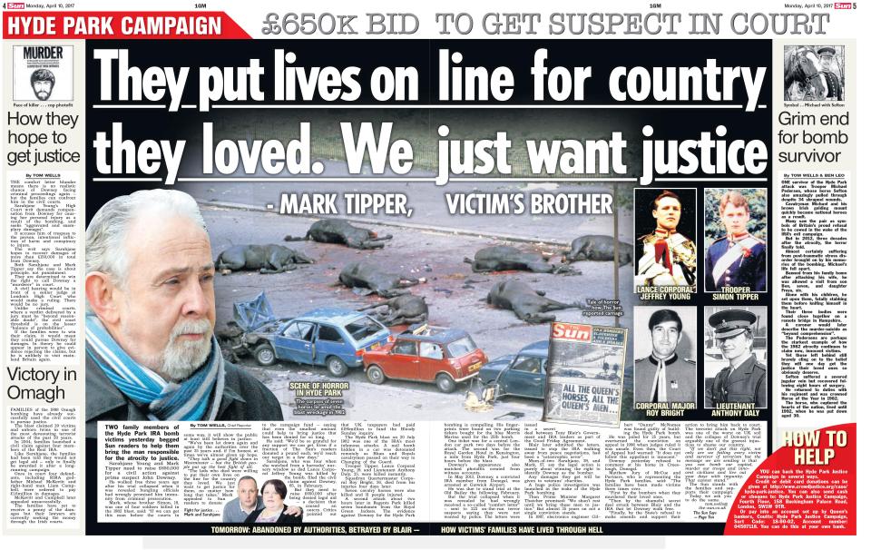  The Sun fully supports the Hyde Park campaign to bring suspected bomber John Downey to justice at last