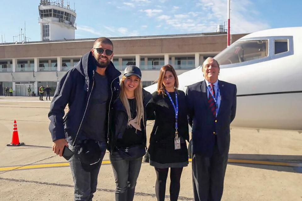  Gerard Pique and Shakira landed in Argentina ahead of the wedding