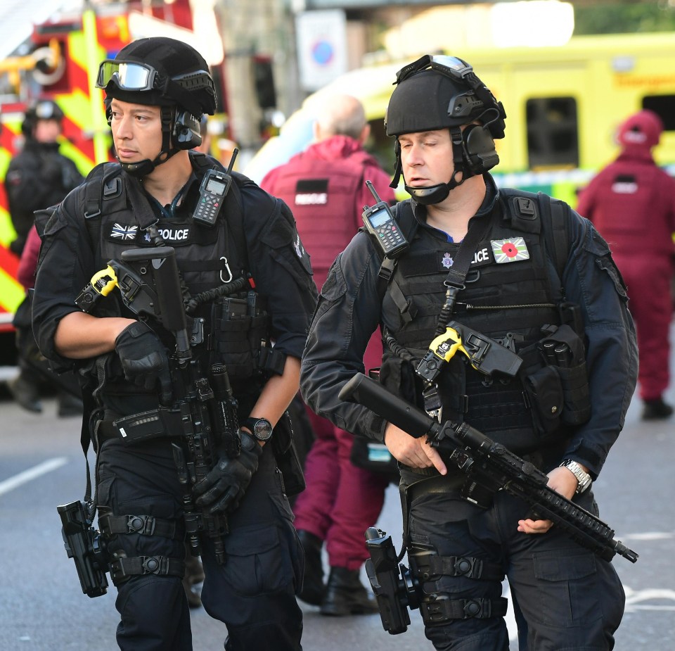 Armed police respond to the Parsons Green suspected terror attack in September 2017