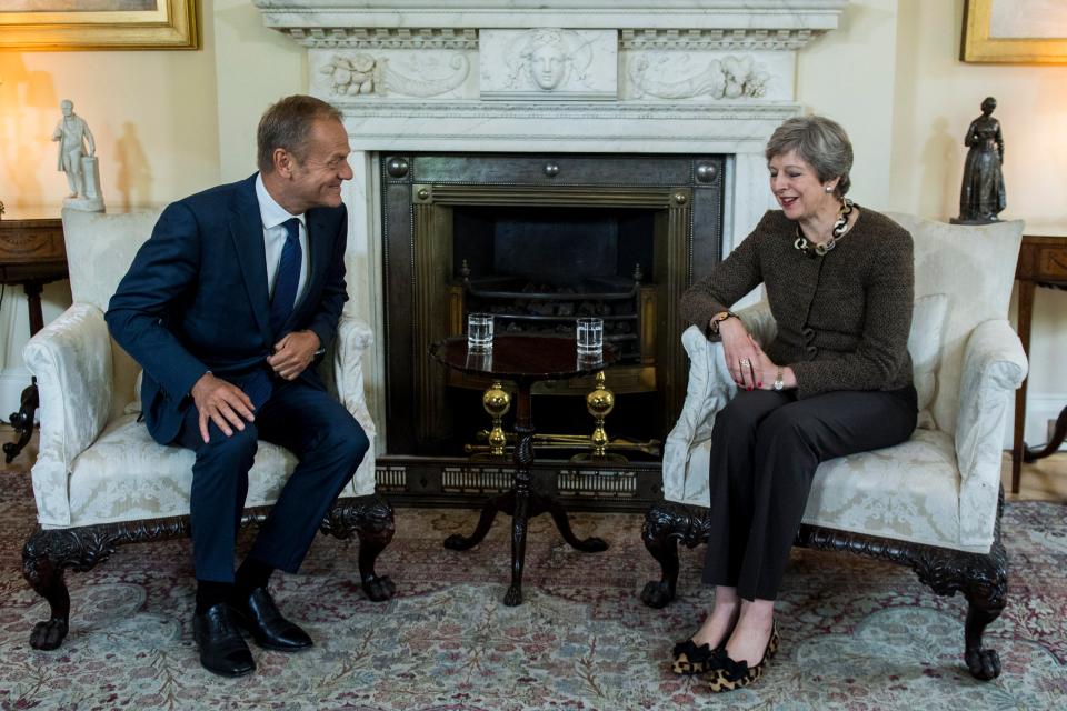  Donald Tusk met Theresa May in Downing Street this week