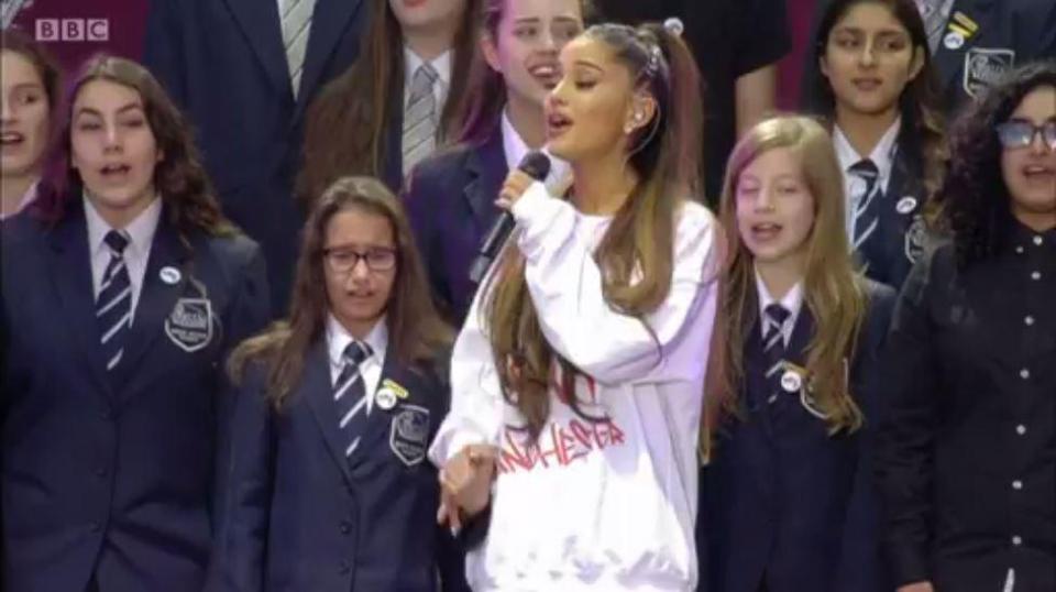  Ariana Grande, who was performing at Manchester Arena on the night of the bomb atrocity, headlined the star-studded tribute gig