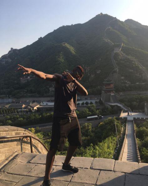  Pogba, 24, dabbed on the Great Wall of China