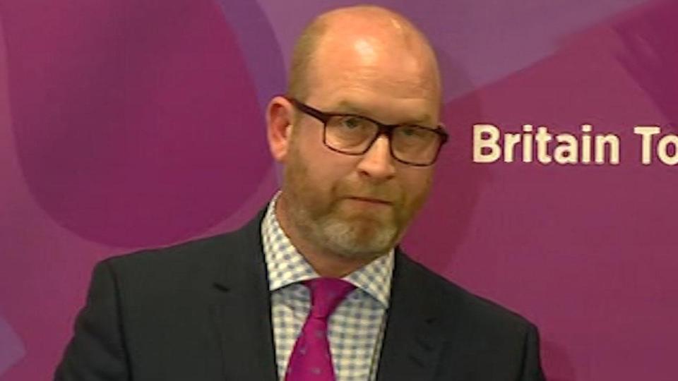  Paul Nuttall had previously urged voters to support Theresa May because Jeremy Corbyn can't be trusted on Brexit