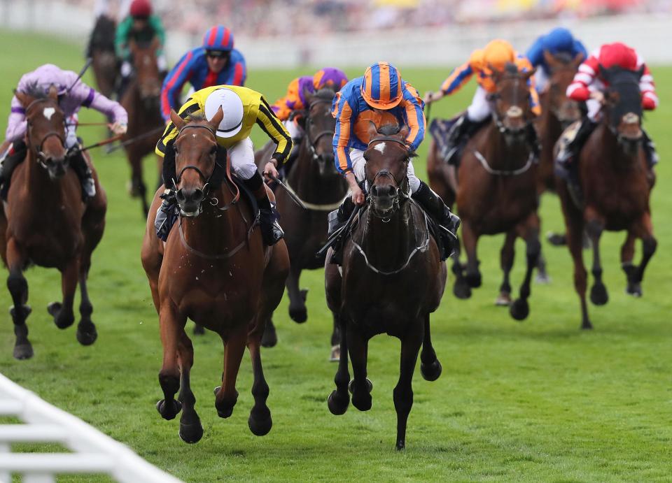  Big Orange (left) holds off the challenge of Order Of St George