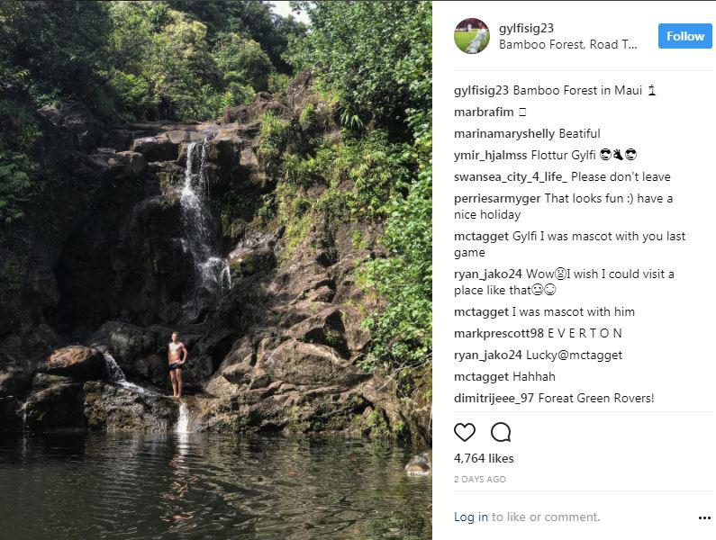  Gylfi Sigurdsson is currently on holiday in the Hawaiian Islands