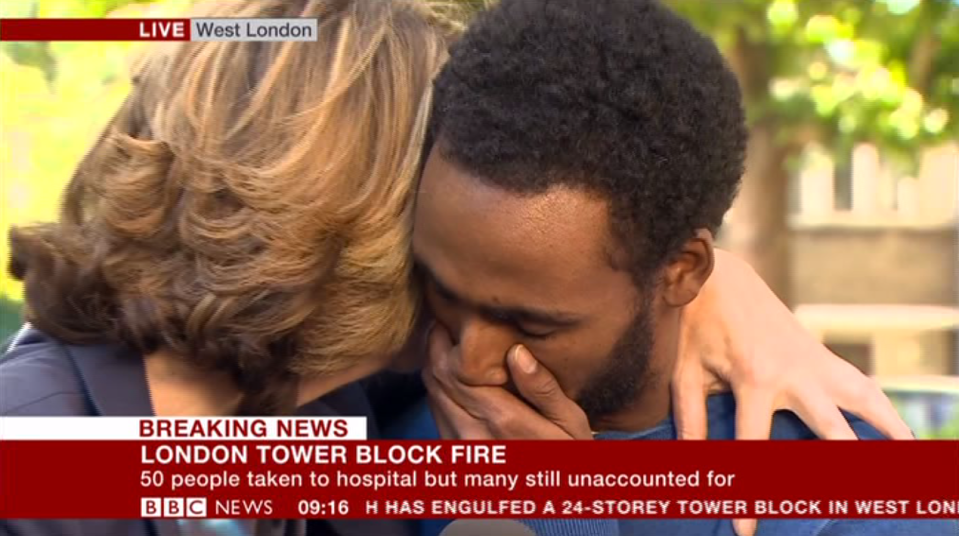 Witness Mahad Egal breaks down as he relieves the horror of the Grenfell Tower fire