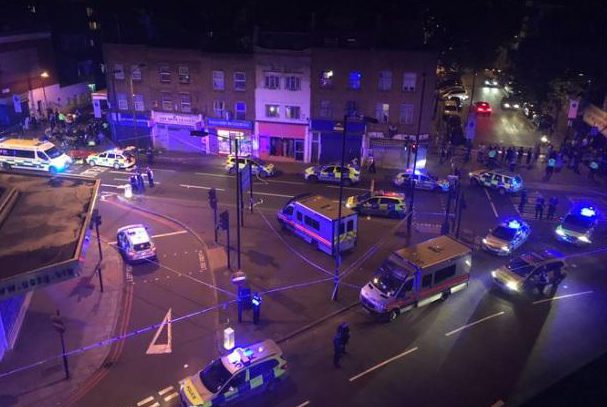  A Twitter user shared this image showing a police cordon set up at the corner of Seven Sisters Road in North London