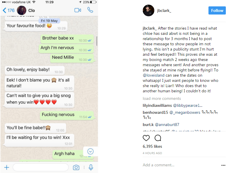  Jon claimed that these messages showed she attended his fight a few weeks ago