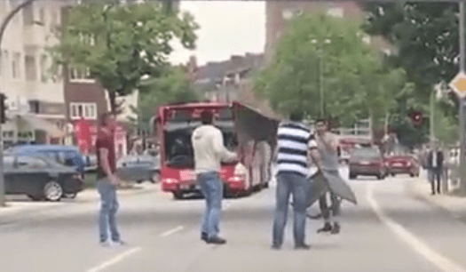  The men confronted the alleged attacker with chairs